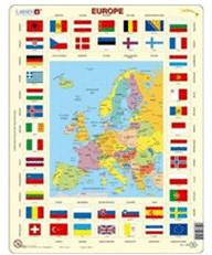 Larsen Europe with Flags Card