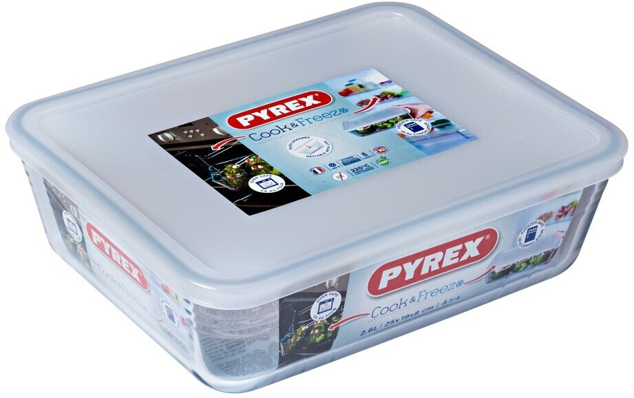 Pyrex Plat rectangulaire avec couvercle 2,60 L