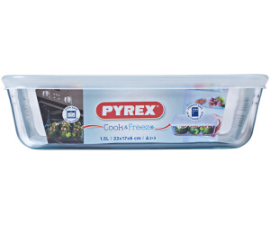 PYREX Pyrex plat rectangulaire avec couvercle turquoise 1,5l pas cher 