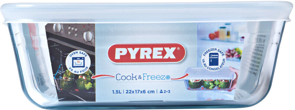 PYREX Pyrex plat rectangulaire avec couvercle turquoise 4l pas cher 