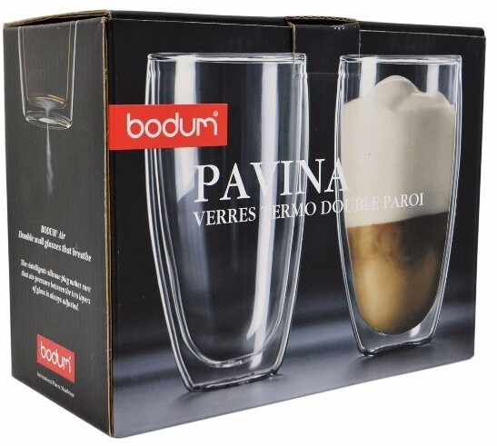 Set de 2 verres double paroi Pavina 45 cl - Transparent Rond Verre Bodum