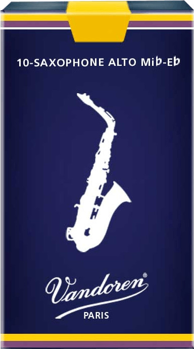 Boîte de 10 anches de Saxophone Alto traditionnel, force 1.5/ 2.5