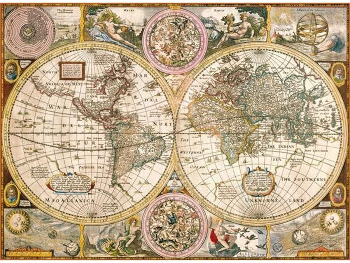 Photos - Jigsaw Puzzle / Mosaic Clementoni Antique World Map  (3000 pieces)