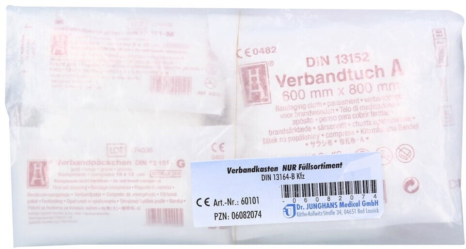 Dr. Junghans Medical Verbandkasten Füllung Din 13164-B KFZ