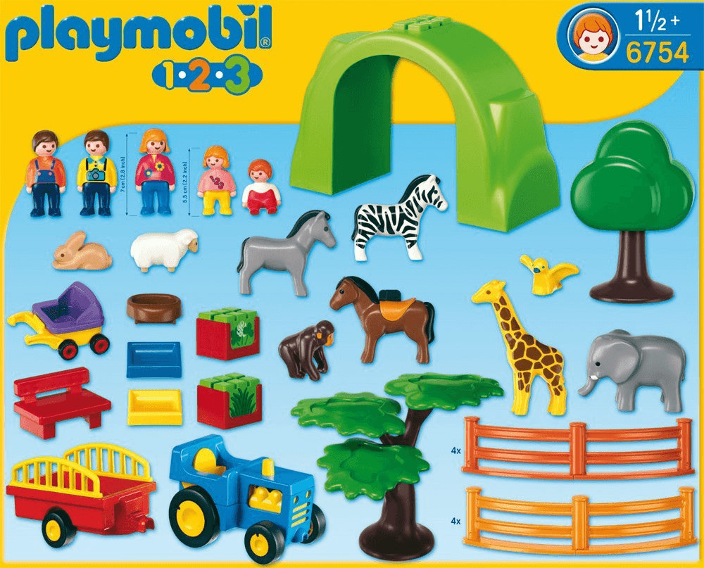 Playmobil 123 6754 pas cher, Coffret grand zoo