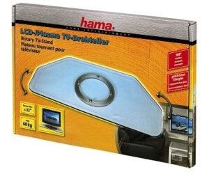 Hama, Base giratoria de cristal (plataforma giratoria para TV de hasta 32  o pantallas, carga máxima 60kg) Blanco