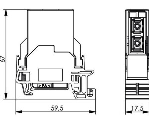Telegärtner STX Tragschienen-Verbinder SC Duplex Kupplung Singlemode