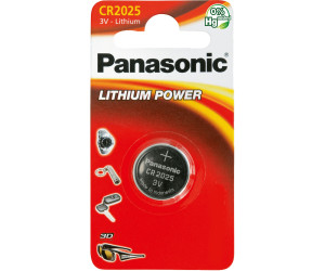 CR-2025/BN Panasonic, Pila de botón CR2025, 3V, 165mAh, litio - dióxido de  manganeso, 457-4741