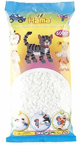 Hama MIDI - 6 000 perles en sachet - Blanc (205-01)