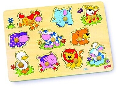 Goki Puzzle encastrement Les bébés animaux II