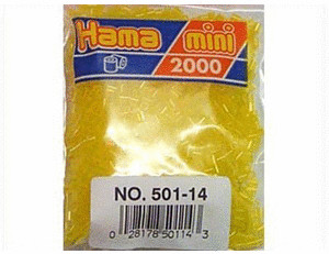 Hama MINI - 2 000 perles en sachet - Jaune transparent (501-14)