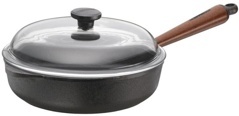 Skeppshult Poêle de service 25 cm avec poignée en bois et couvercle