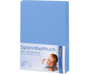 Zöllner blickdichtes Jersey Spannbetttuch Premium 60x120-70x140 Stella blue TOP 