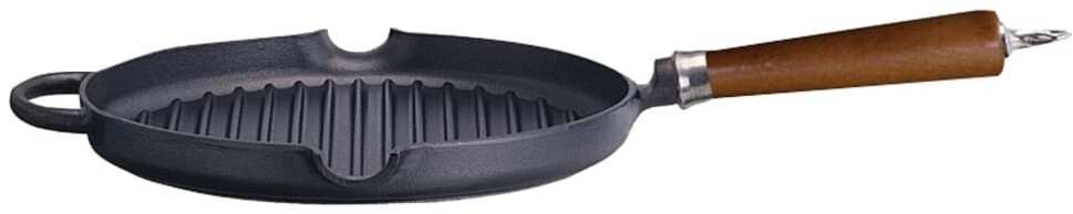 Ronneby Maestro patelnia grillowa 28 cm okrągła z drewnianym uchwytem
