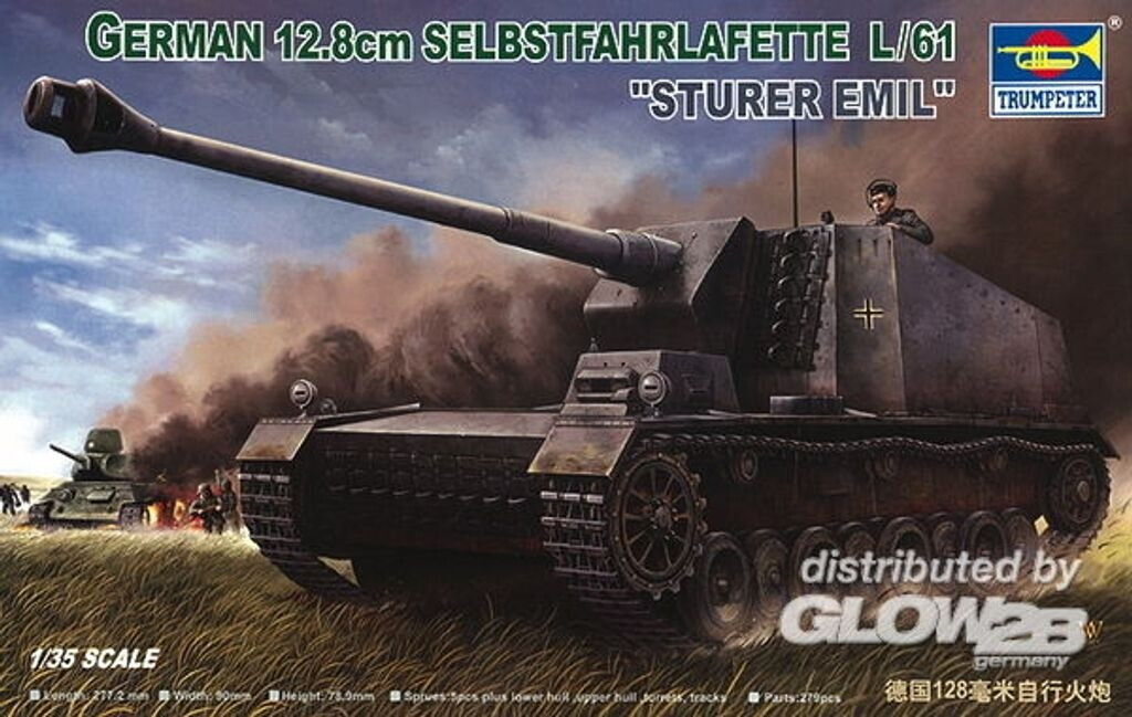 Trumpeter German 12.8 cm Selbstfahrlafette L/61 Sturer Emil (0350)
