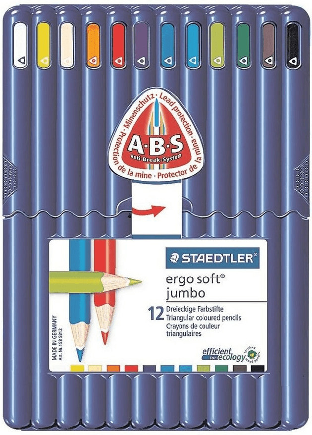 Staedtler Crayons couleur Ergo Soft Jumbo 158 - 12 couleurs