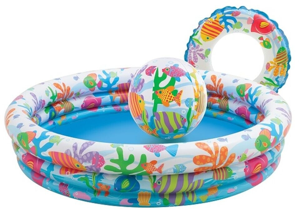 Intex Pataugeoire enfant Les poissons 132 x 35 cm (59469)