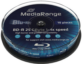 MediaRange BD-R 25GO 135min 4x cake box de 10 pièces