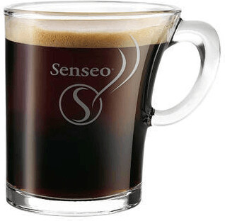 Douwe Douwe Egberts Glass Coffee Cup 180ml - side view