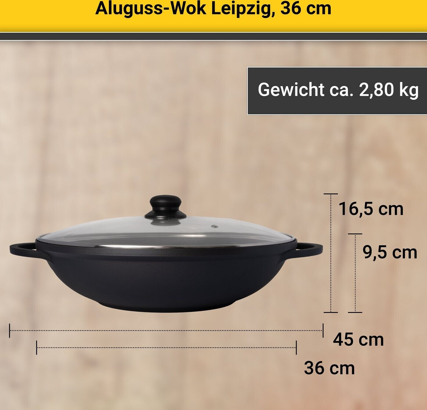 Krüger Leipzig Aluguss-Wok 36 Preisvergleich | 45,00 € cm bei ab