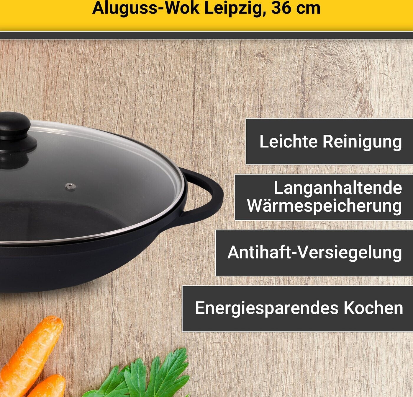Krüger Leipzig Aluguss-Wok € | bei Preisvergleich 45,00 36 cm ab