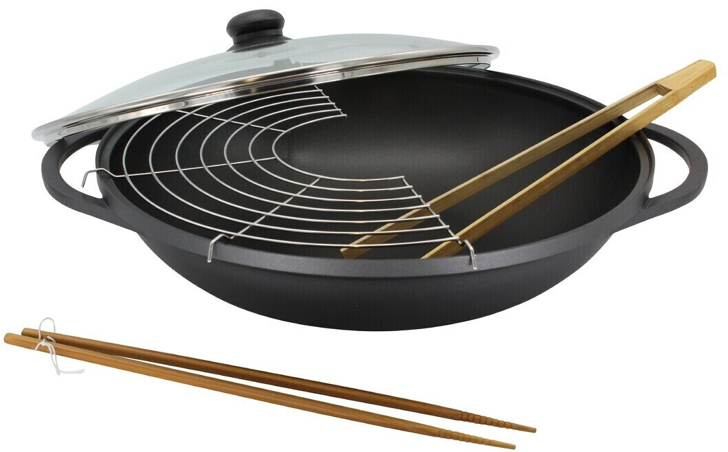Karl Krüger set wok - couvercle verre - 36cm