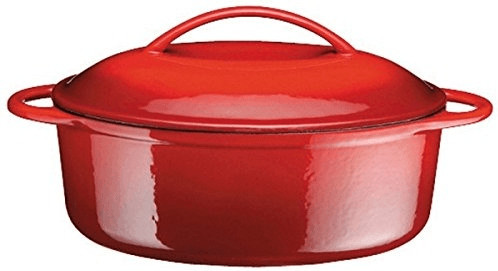 Baumalu Cocotte ovale en fonte 31 cm rouge