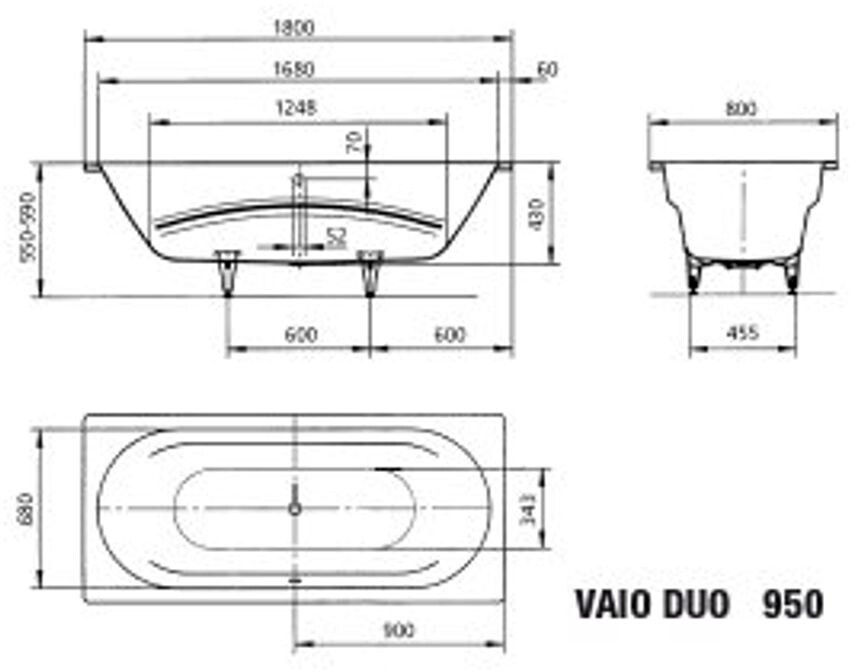 Kaldewei Vaio Duo 950 / Roll-Off Effect