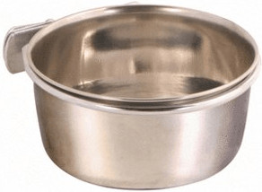 Trixie Stainless steel cup with screw holding dev., 0.3 l