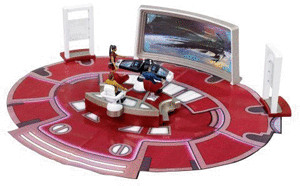 Vivid Star Trek USS Enterprise pont avec la figurine du Capitaine Kirk