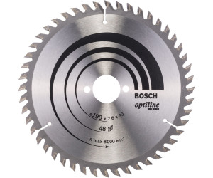 Bosch Kreissägeblatt Optiline Wood für Handkreissägen 190x30x2,6mm 48 2608640617 