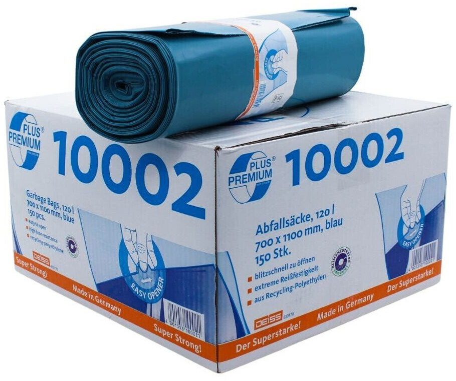Müllsack 120 l, blau, 20 St./Pack., 120, 70 x 110 cm (B x H)