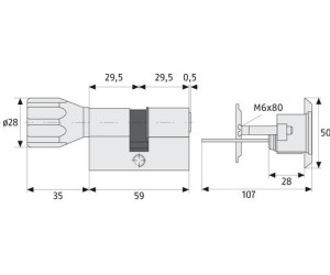45/60 abus wavy line pro profil cylindre cylindre de verrouillage poignée cylindre bohrschutz
