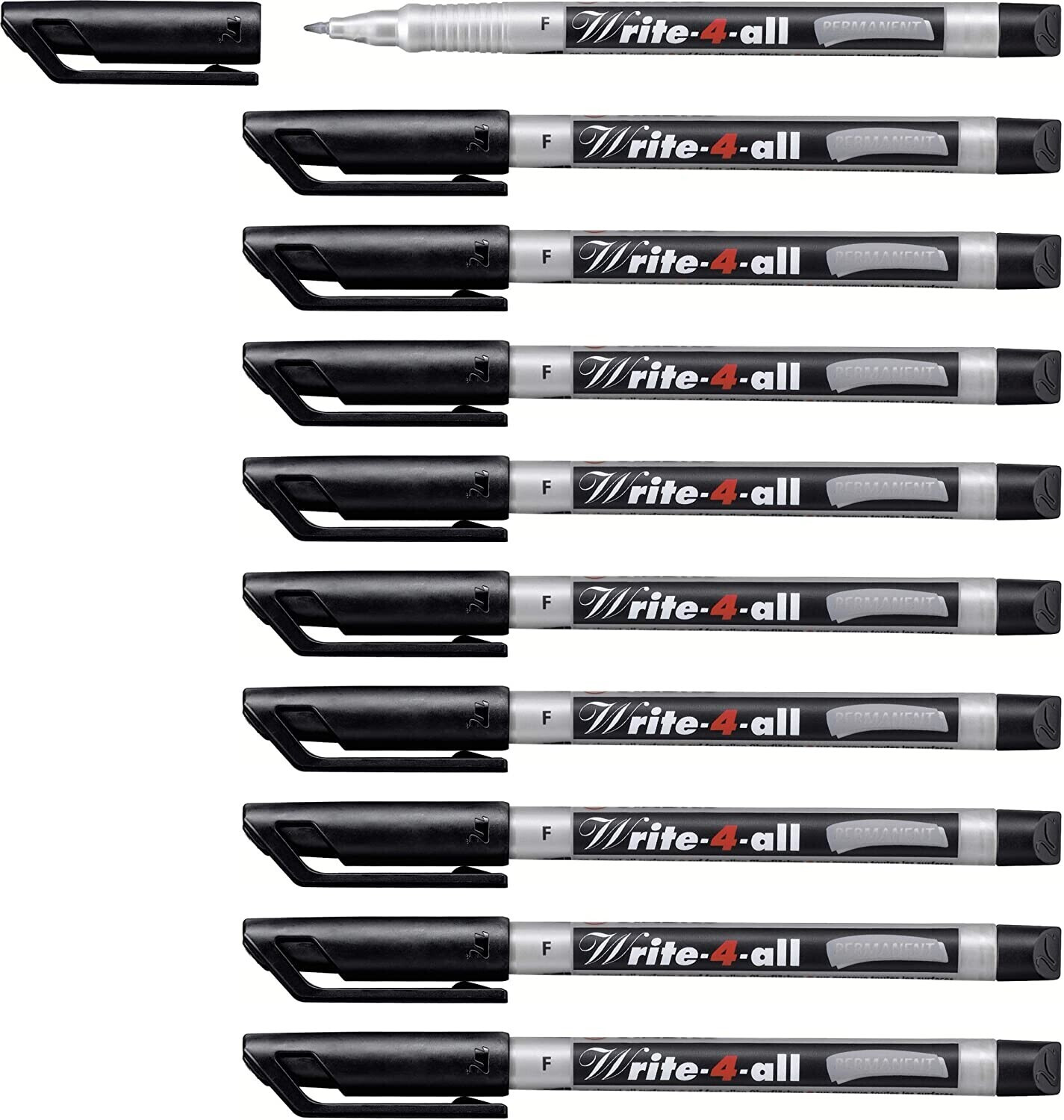 Photos - Felt Tip Pen STABILO Write-4-all Fine Tip Permanent Marker, Black  (10-Pack)