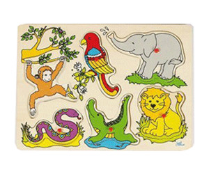 Goki Lift-out puzzle Animal voices Zoo animals