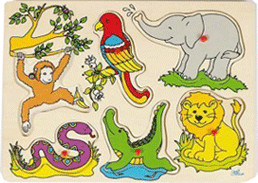 Goki Lift-out puzzle Animal voices Zoo animals