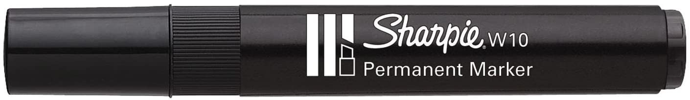 Pennarello marcatore indelebile W10 con punta a scalpello nero:  Evidenziatori e marcatori di Sharpie