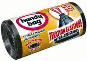 Handy Bag Sacs à poignees coulissantes 30 litres, fixation elastique, 15 pièces