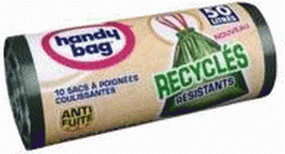 Handy Bag Sacs à poignees coulissantes 50 litres, recylés, 10 pièces