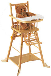 Combelle Chaise haute transformable Marcel vernis naturel