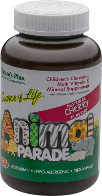 Nature's Plus Source of Life Animal Parade Children's Chewable Multi - Cherry Flavour (180 pcs)