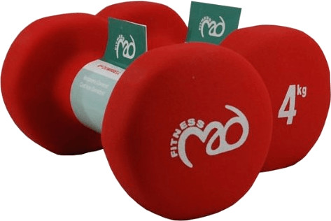 Fitness Mad 4Kg Neo Dumbbells - Red (Pair)
