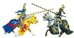Plastoy Chevalier cimier dragon noir et or