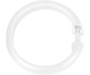 Transparent, Kunststoff Duschvorhangring für Duschvorhangstangen FeJu Duschvorhang Ringe 24 Stück| Transparent Kunststoff Ringe für Duschvorhang