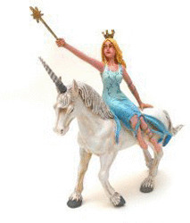 Plastoy La fée bleue sur la licorne blanche