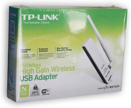 TP-LINK TL-WN722N V4 Adaptador WiFi USB 150 Mbps Antena de Alta Ganancia