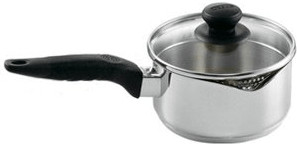 Pyrex Casserole inox 16 cm + couvercle passoire