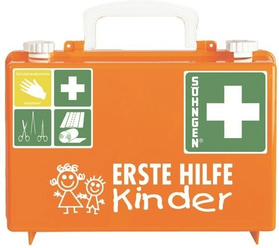 Erste-Hilfe-Koffer DUO Kinder + Erwachsene, orange, 43 x 15 x 33,5 cm,  gefüllt