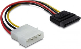 Photos - Cable (video, audio, USB) Delock Cable Power SATA HDD > 4pin male - straight  (60100)