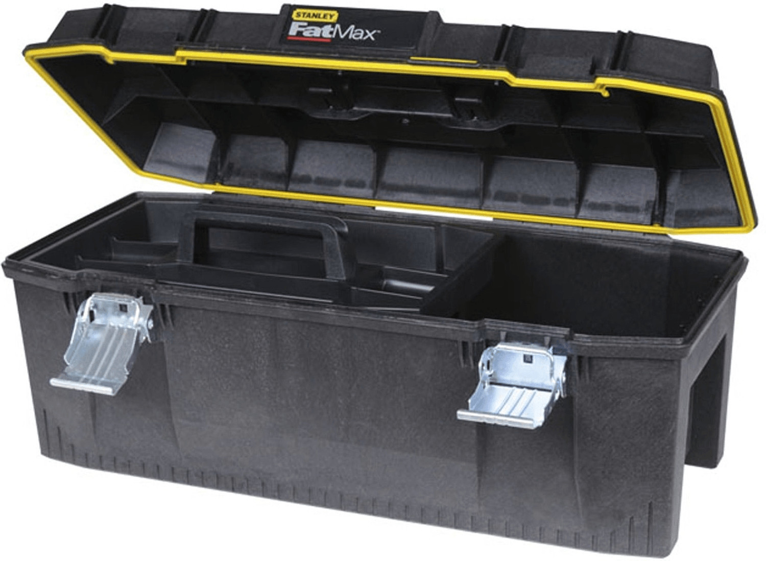 STANLEY FATMAX Waterproof Toolbox Storage with Heavy Duty Metal Latch,  Portable Tote Tray for Tools and Small Parts, 28 Inch, 1-93-935